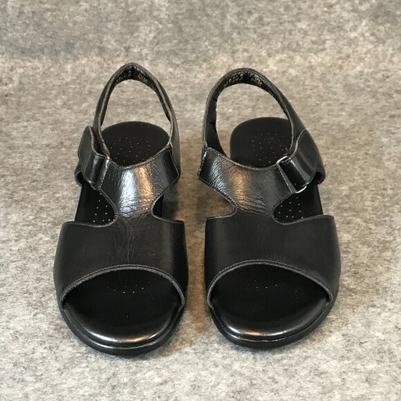 SAS Women's Suntimer Tripad Comfort Open Black Toe Leather Sandals - Picture 7 of 11